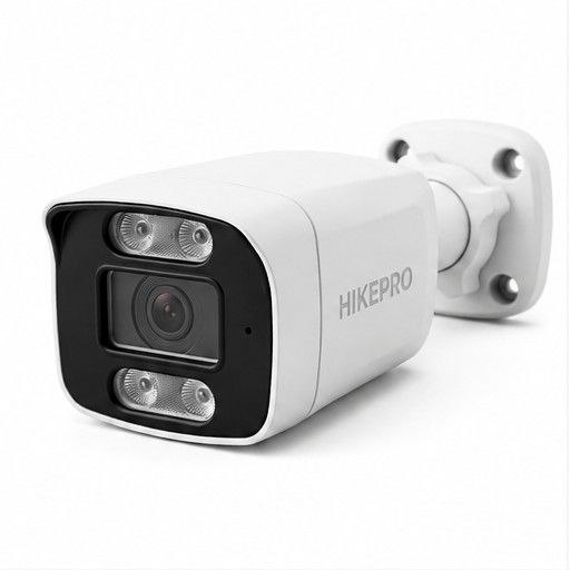 دوربین IP 5MP بالت (کیس بزرگ) سفید، ضدآب، دارای AI، میکروفون دار، PoE، نور گرم با 36 ماه گارانتی