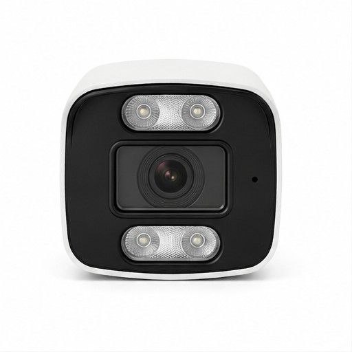 دوربین IP 8MP بالت (کیس بزرگ) سفید، ضدآب، دارای AI، میکروفون دار، PoE، نور گرم با 36 ماه گارانتی