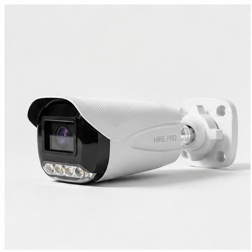دوربین IP 5MP بالت سفید، ضدآب، AI (تشخیص چهره)، میکروفون دار، PoE، نور گرم با 36 ماه گارانتی