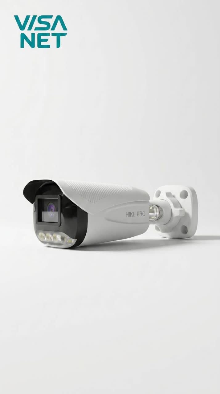 دوربین IP 5MP بالت سفید، ضدآب، AI (تشخیص چهره)، میکروفون دار، PoE، نور گرم با 36 ماه گارانتی